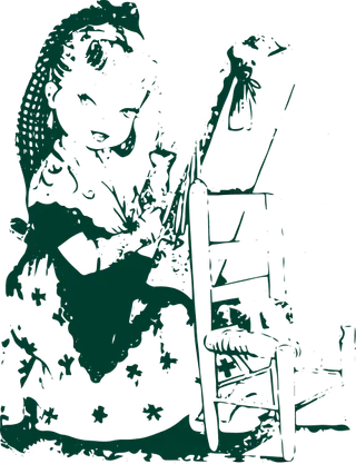 Dibuix d'una puntaire.